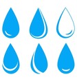 Set of blue water drops vector image