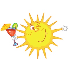 Sun with a glass vector image