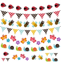 Summer garden garland set vector image