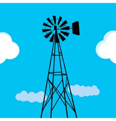 Water pumping windmill vector image
