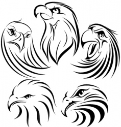 Eagle set vector image