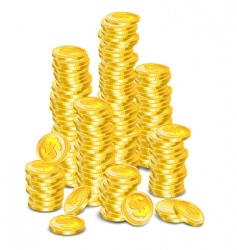 Golden coins vector image