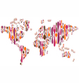 World made with cutlery colors silhouettes vector image