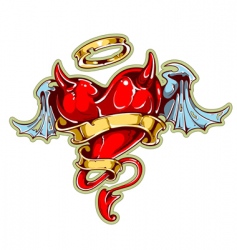 Tattoo styled heart vector image