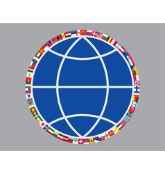 Globe sign with flags vector image