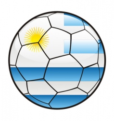 Flag of Uruguay on soccer ball vector image