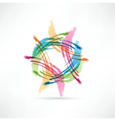 Color Brush Strokes Abstract symbol vector image