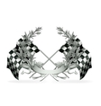 Wreath and Racing flags vector image