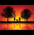 Family walking vector image