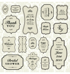 Wedding frame set vector image