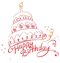 Cake ans Happy Birthday vector image
