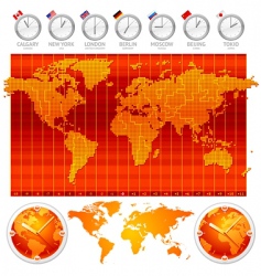 Time zones and clocks vector image