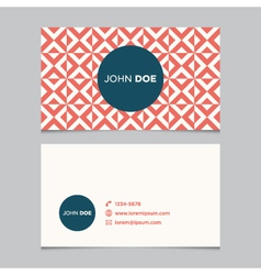 Business card pattern red 10 vector image