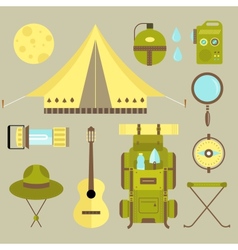Camping icons vector image