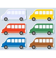 Set of isolated minibus vector image