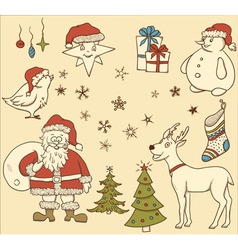 Set of christmas elements vector image