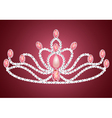 Tiara crown womens wedding on the pink vector image