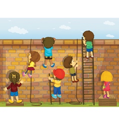 Construction kids vector image