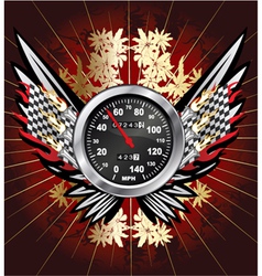 Speedometer with floral vector image