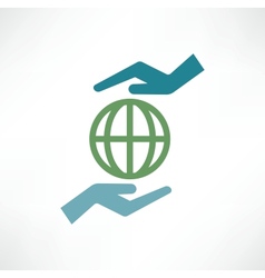 Hands with earth vector image