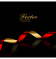 Background with red gold ribbon vector image