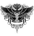 Wings patterns fantasy sword and serpents vector image