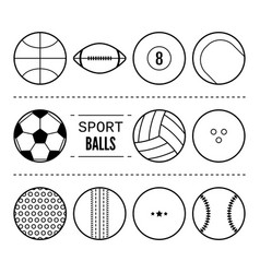 Sports balls for football basketball tennis Sports balls for football basketball tennis vector image