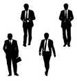 Set silhouette businessman man in suit with tie on Set silhouette businessman man in suit with tie on vector image