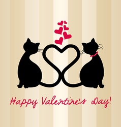 Valentine 2cats vector image
