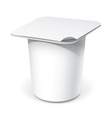 Realistic White blank plastic container for yogurt vector image