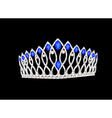 Tiara crown womens wedding on the black vector image