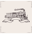 Vintage locomotive banner vector image