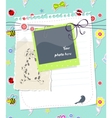 Baby scrapbook card with photo frame vector image