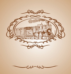 Old train banner vector image