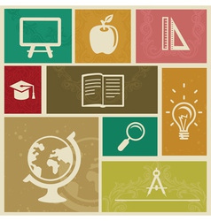 Set with vintage education labels - vector image