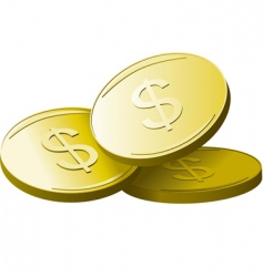 Golden dollars vector image
