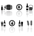 Beer isolated objects set with mirror reflection Beer isolated objects set with mirror reflection vector image