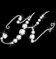 K italic letter with diamonds vector image