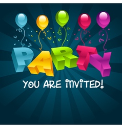 Colorful Party Invitation Card vector image