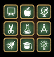 Education icons in square frames - back to school vector image