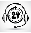 Support - around the clock or 24 hours vector image
