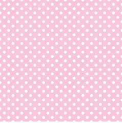 White polka dots on tile pink background pattern vector image