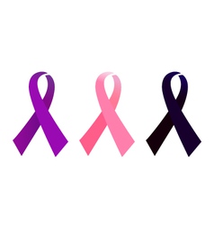 AIDS Awarness ribbon set isolated on white vector image