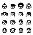 Smiley faces woman characters vector image