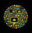 Round social media concept - with technology icons vector image