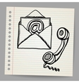 Contact us doodle icons vector image