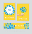 Spring blossom invitation card template simple vector image
