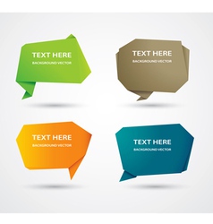 Abstract origami speech bubble background vector image