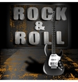 An electric guitar on a metal background vector image