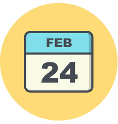 february 24th date on a single day calendar vector image